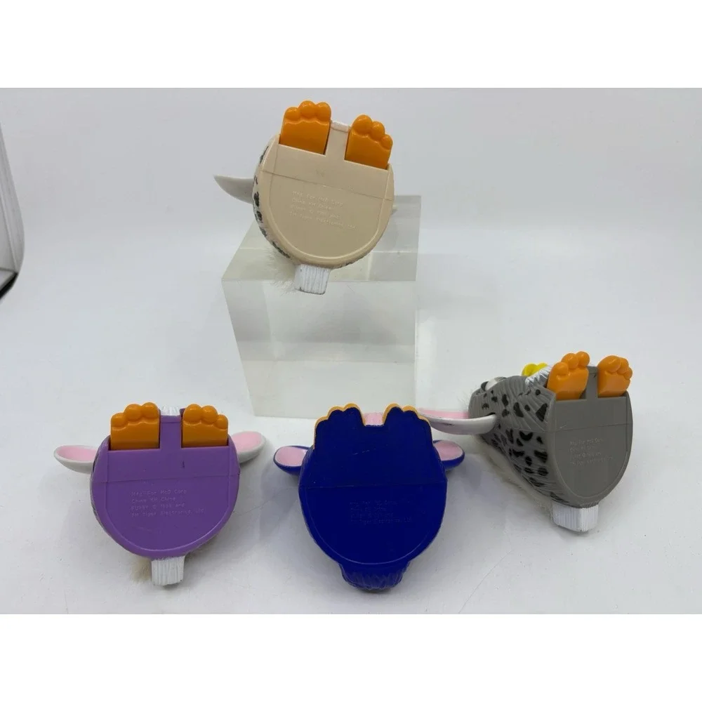 Lot of (4) Vintage Furby McDonald's Happy Meal Toys 1998 Tiger Cheetah